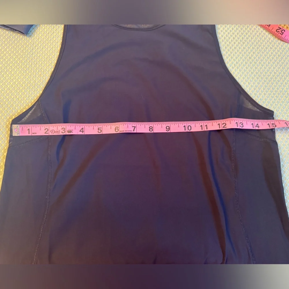 Lululemon Size 4 Singlet Racerback Tank Top - Black with Black Shear panels. EUC
